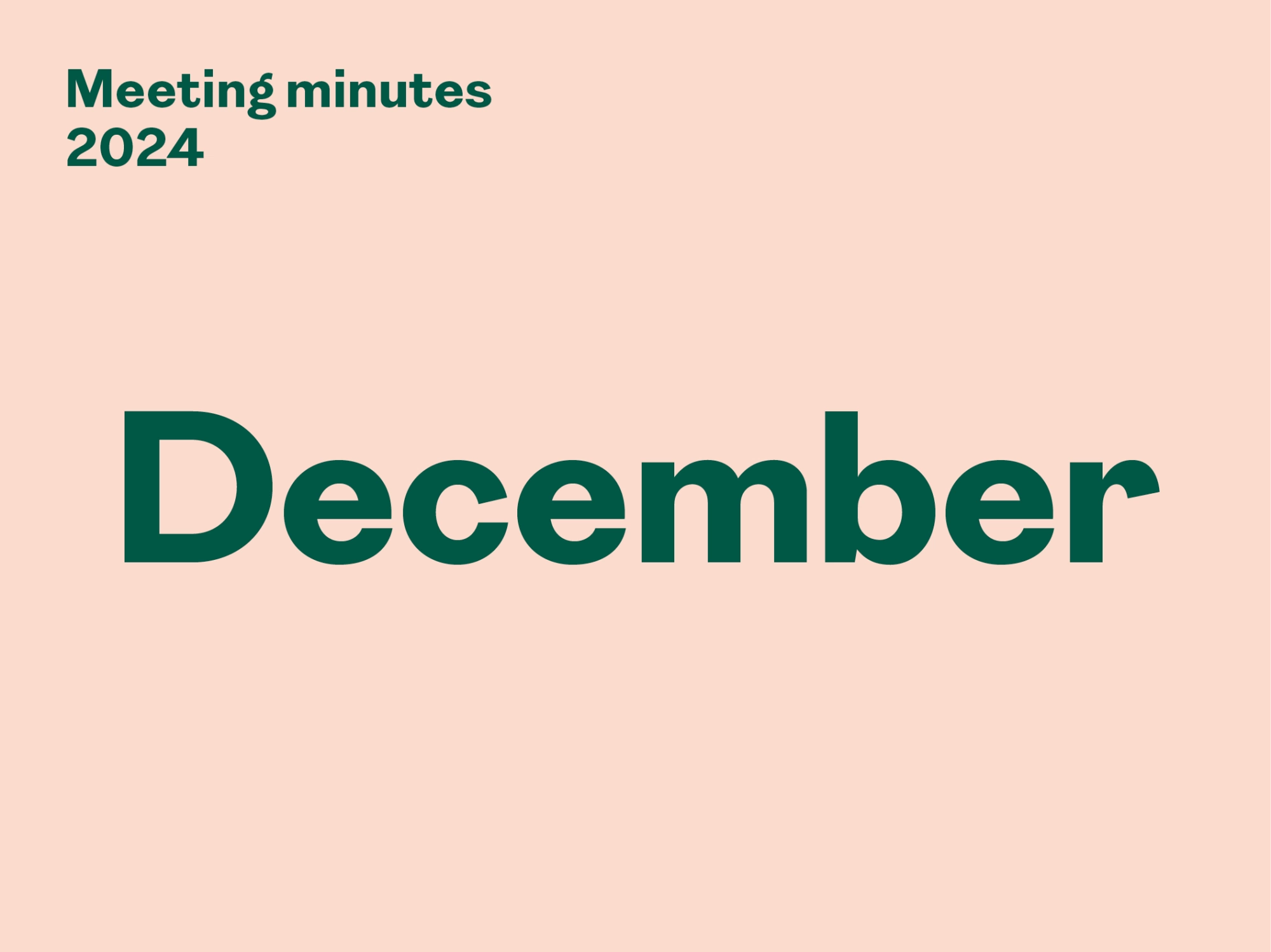 Minutes – December 2024