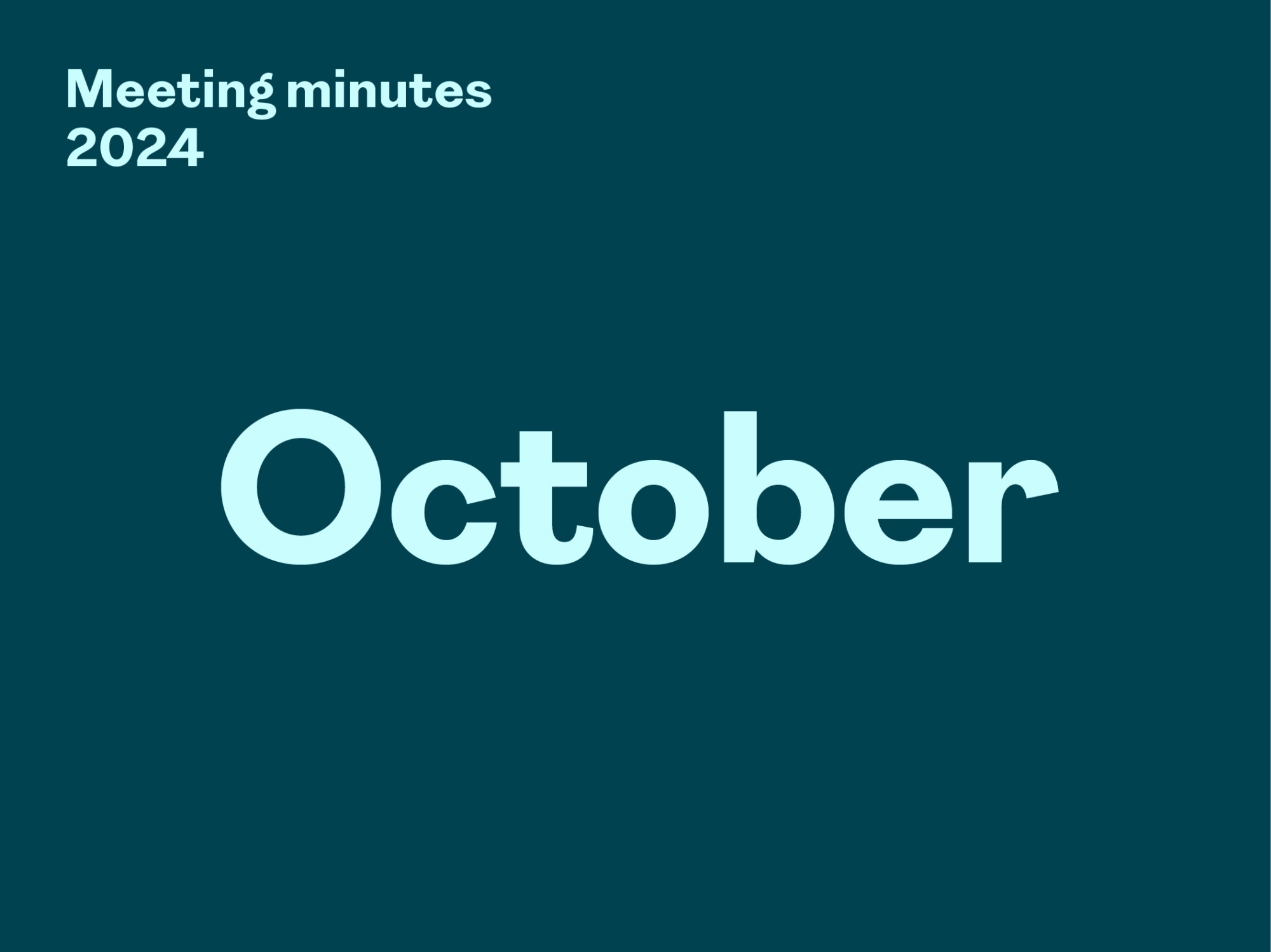 Minutes – October 2024
